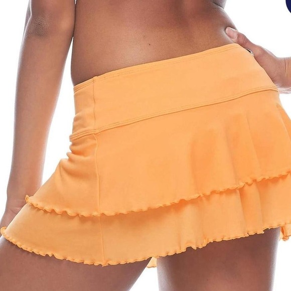 Body Glove Dresses & Skirts - Body glove Orange ruffle mini skirt